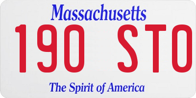 MA license plate 190ST0