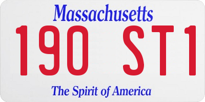 MA license plate 190ST1