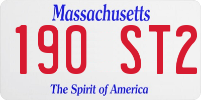 MA license plate 190ST2