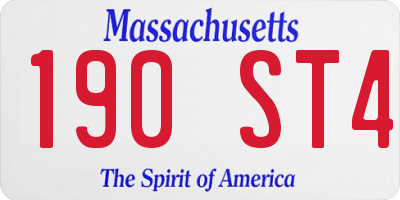 MA license plate 190ST4
