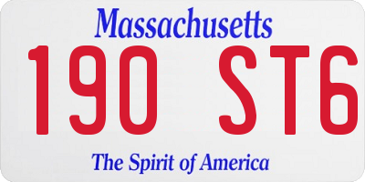 MA license plate 190ST6