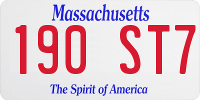 MA license plate 190ST7