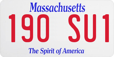 MA license plate 190SU1