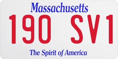 MA license plate 190SV1