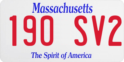 MA license plate 190SV2
