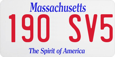 MA license plate 190SV5