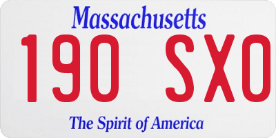 MA license plate 190SX0