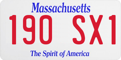 MA license plate 190SX1