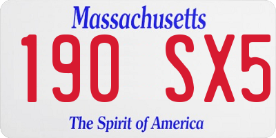 MA license plate 190SX5