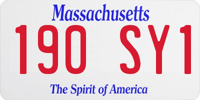 MA license plate 190SY1