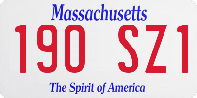MA license plate 190SZ1