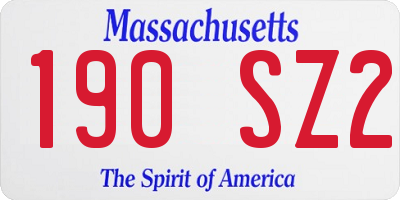 MA license plate 190SZ2