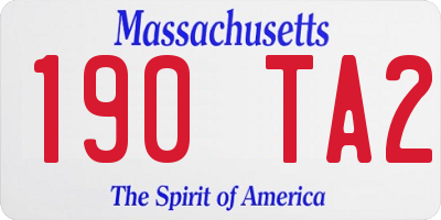 MA license plate 190TA2