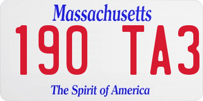 MA license plate 190TA3
