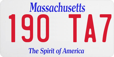 MA license plate 190TA7