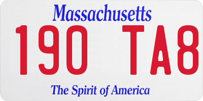 MA license plate 190TA8
