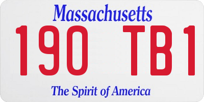 MA license plate 190TB1