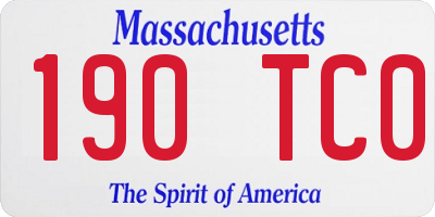MA license plate 190TC0