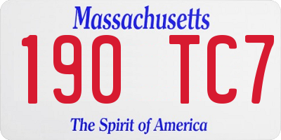 MA license plate 190TC7