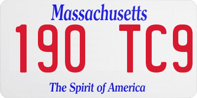 MA license plate 190TC9