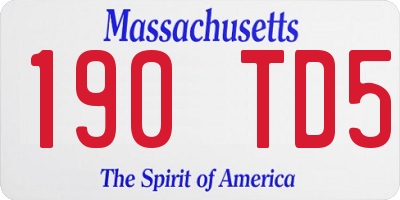 MA license plate 190TD5