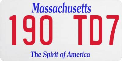 MA license plate 190TD7