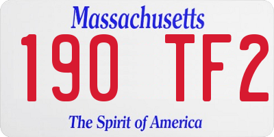 MA license plate 190TF2