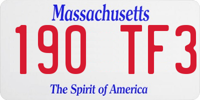 MA license plate 190TF3
