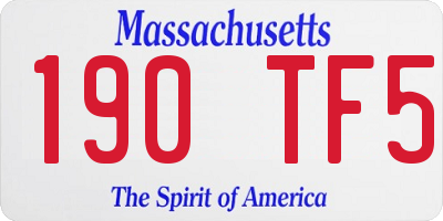 MA license plate 190TF5