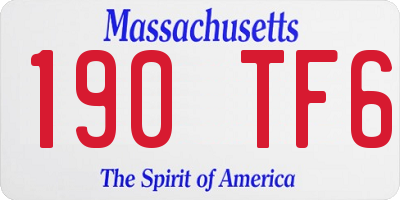 MA license plate 190TF6