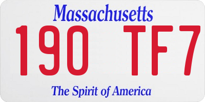 MA license plate 190TF7