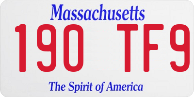 MA license plate 190TF9