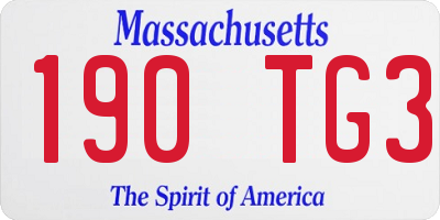 MA license plate 190TG3