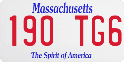 MA license plate 190TG6