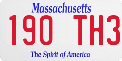MA license plate 190TH3