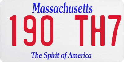 MA license plate 190TH7