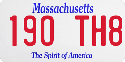 MA license plate 190TH8