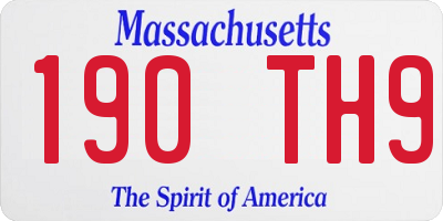 MA license plate 190TH9