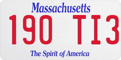 MA license plate 190TI3