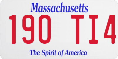 MA license plate 190TI4