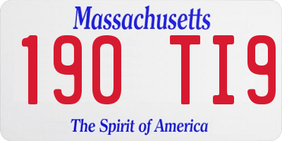 MA license plate 190TI9