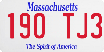 MA license plate 190TJ3