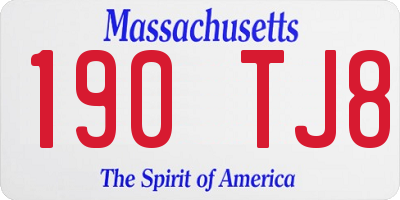 MA license plate 190TJ8