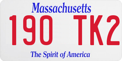 MA license plate 190TK2
