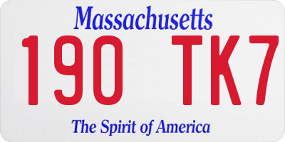 MA license plate 190TK7