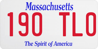 MA license plate 190TL0