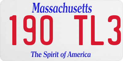 MA license plate 190TL3