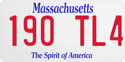 MA license plate 190TL4