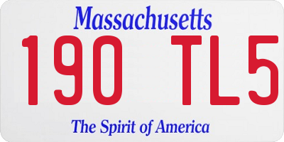 MA license plate 190TL5