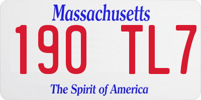 MA license plate 190TL7